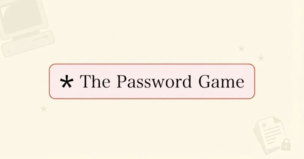 Play The Password Game Free Online